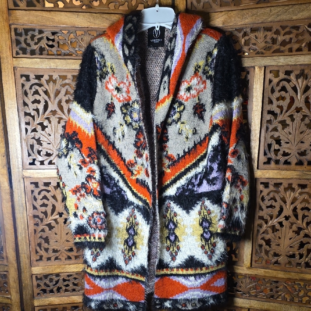 Vertigo Paris Multicolor Textured Cardigan